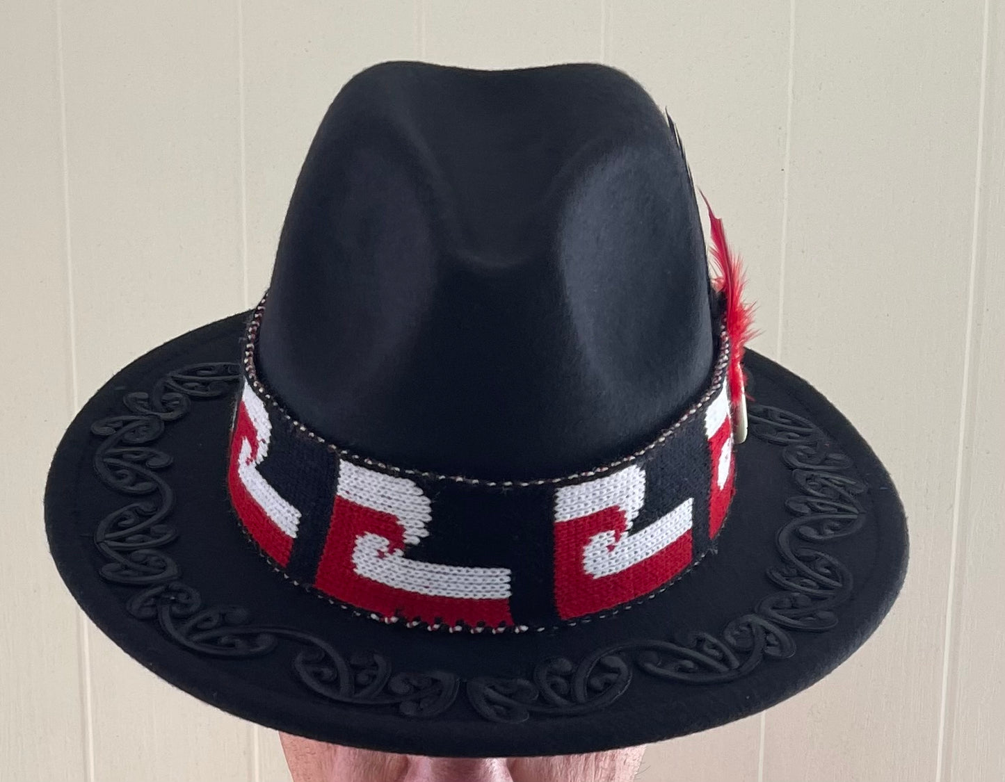 Potae - Black Maori Flag Fedora Felt Hat