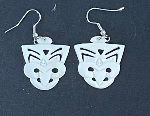 Small Carved Warriors - Bone Earrings