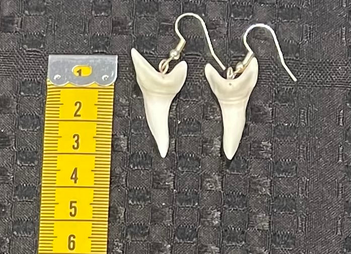 Real Mako Shark Teeth Earrings - No2