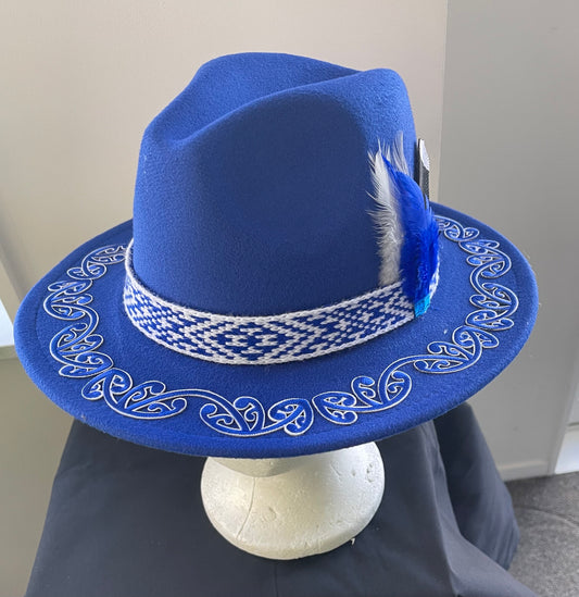 Potae - Royal Blue Fedora Felt Hat