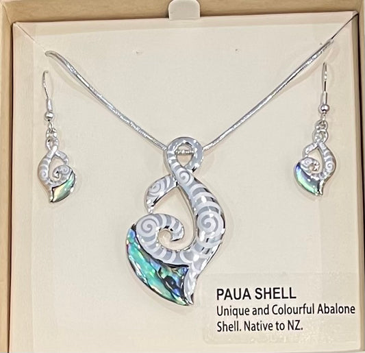 Paua Twist Necklace and Earrings