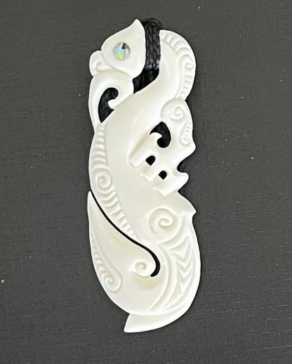 Manaia Carving - Bone Pendant - Maori Bone Necklace