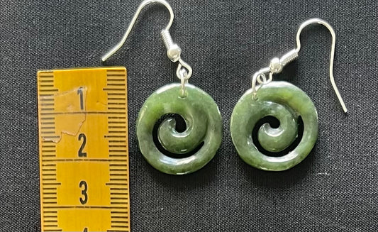 Little koru Greenstone  Earrings