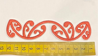 Iron on Embroidered Koru Rust