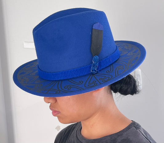 Potae - Royal Blue Fedora Felt Hat