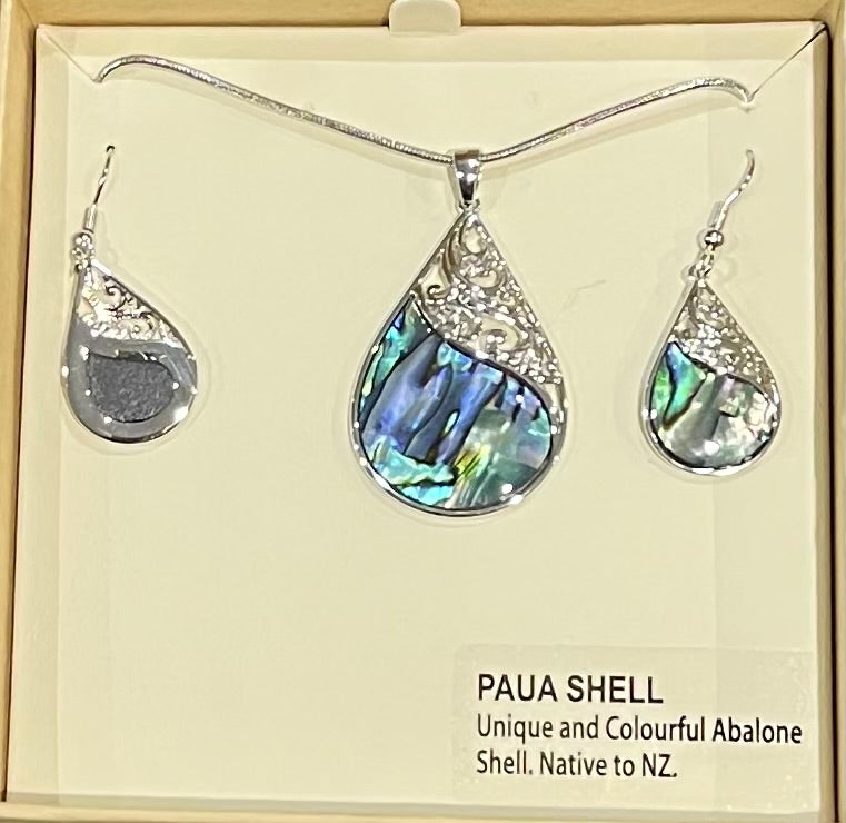 Paua Necklace and Earrings