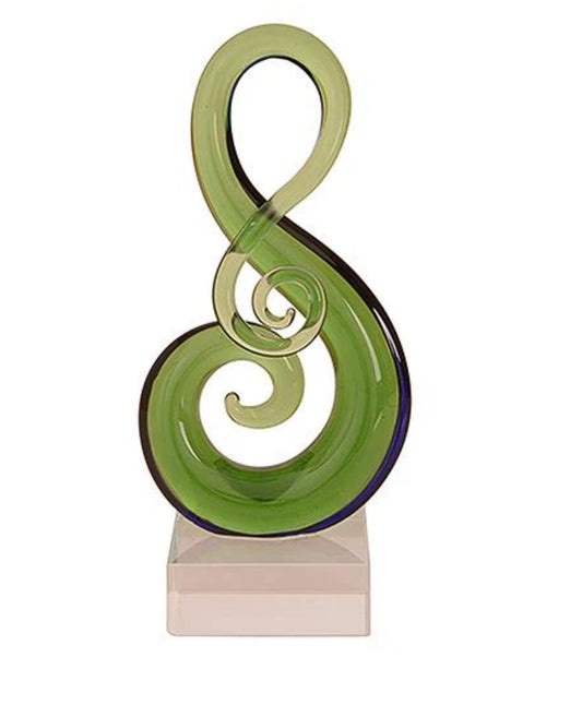 Glass Koru Music Note Ornament