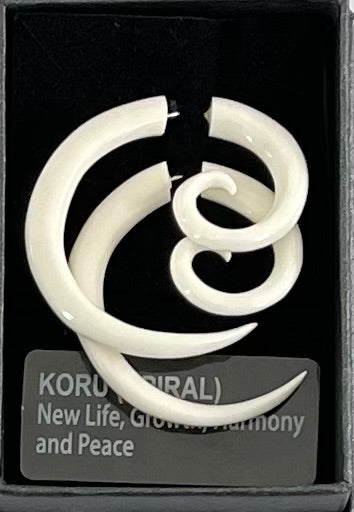 Koru Bone Carved Earrings