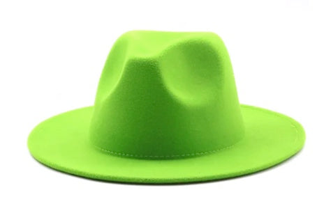 Potae - Lime Green Fedora Hat - Potae Hat 