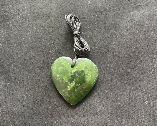Heart Pounamu Greenstone Necklace