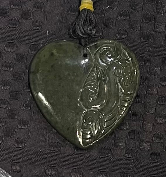 Pounamu - Engraved Heart Necklace