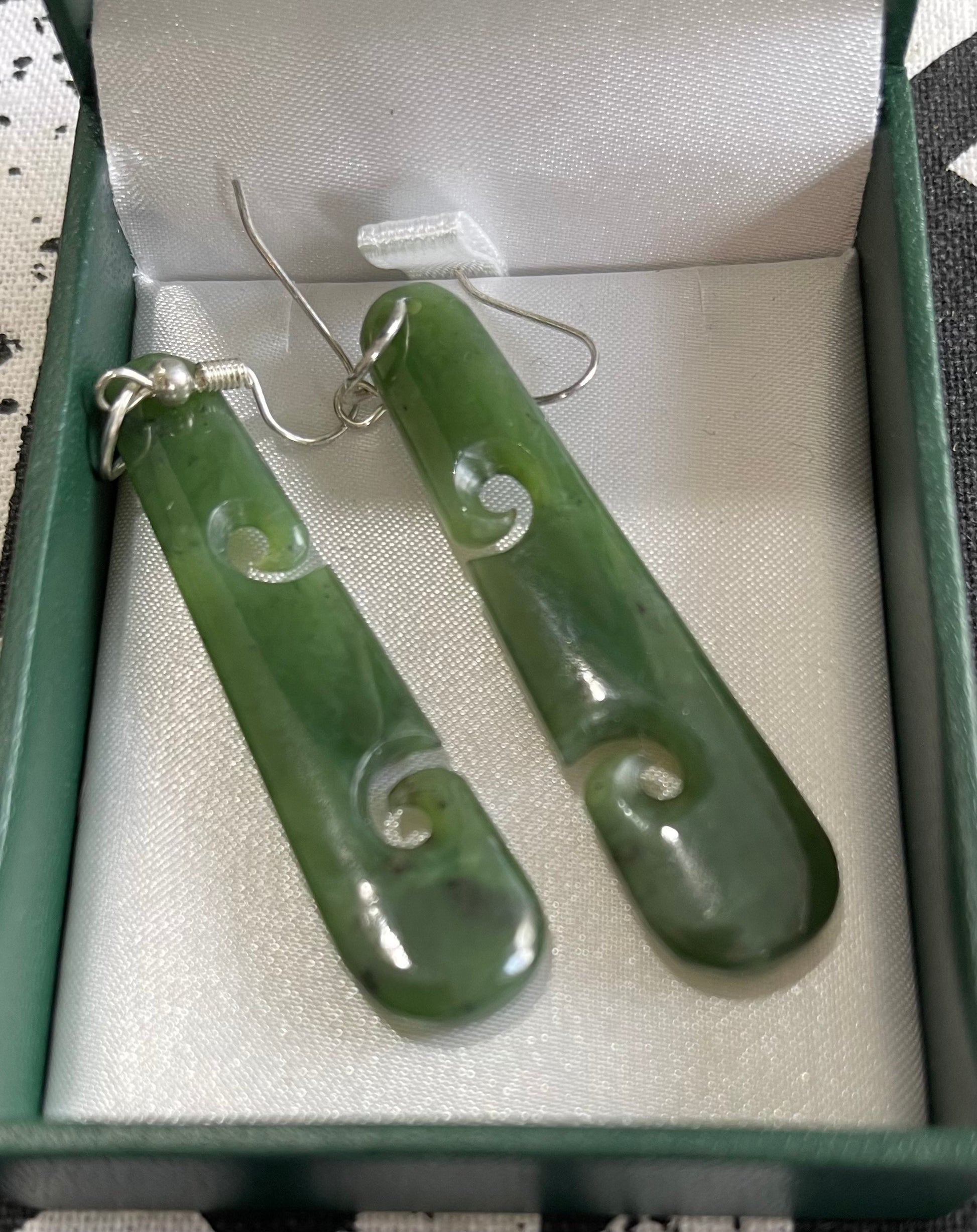 Pounamu Earrings -  Maori Jewellery - Maori Earrings