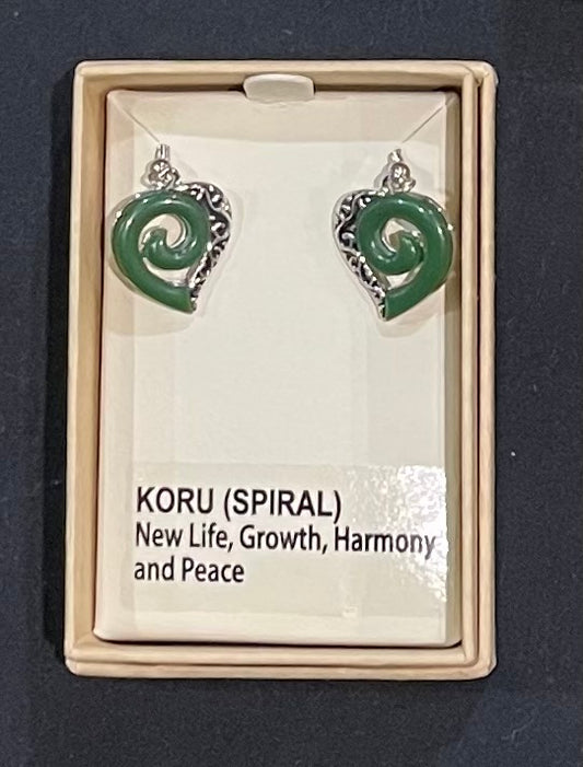 Koru Jade heart Earrings