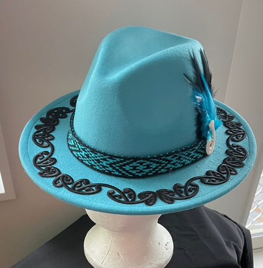 Potae - Turquoise Fedora Felt Hat