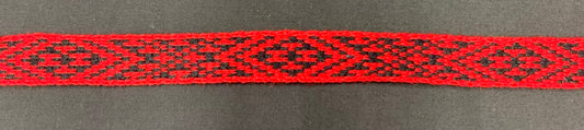 1inch Red and Black Taniko Band