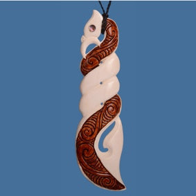 Manaia Twist Pendant - Bone Carving