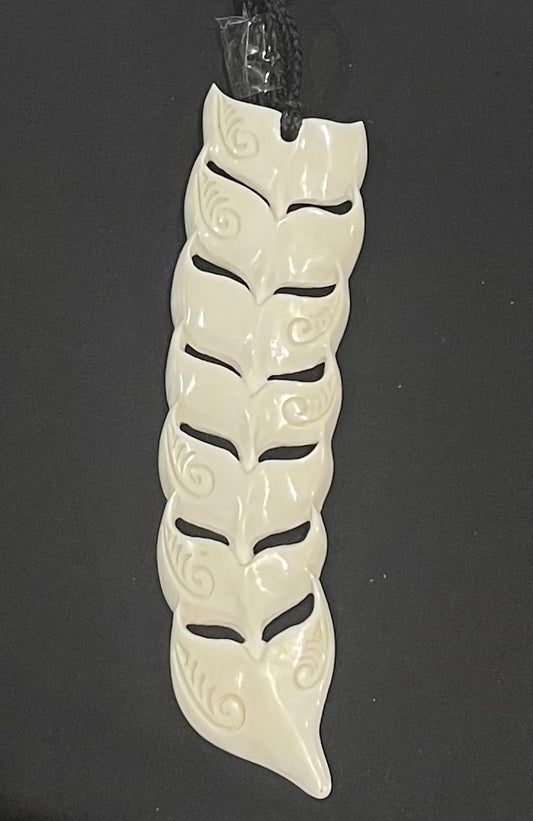 Toki whale tail Pendant - Bone Carving