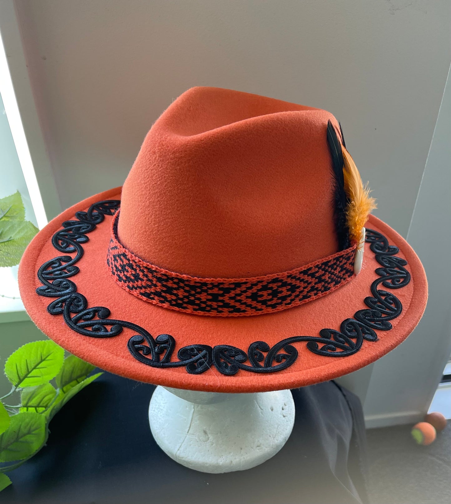 Potae - Orange Fedora Felt Hat