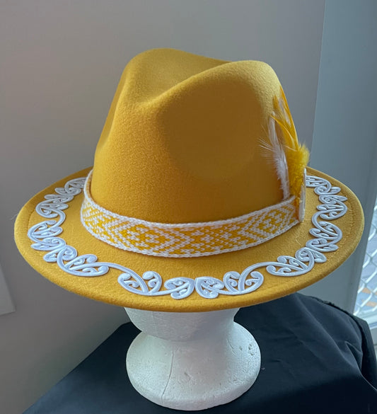 Potae - Gold Fedora Felt Hat