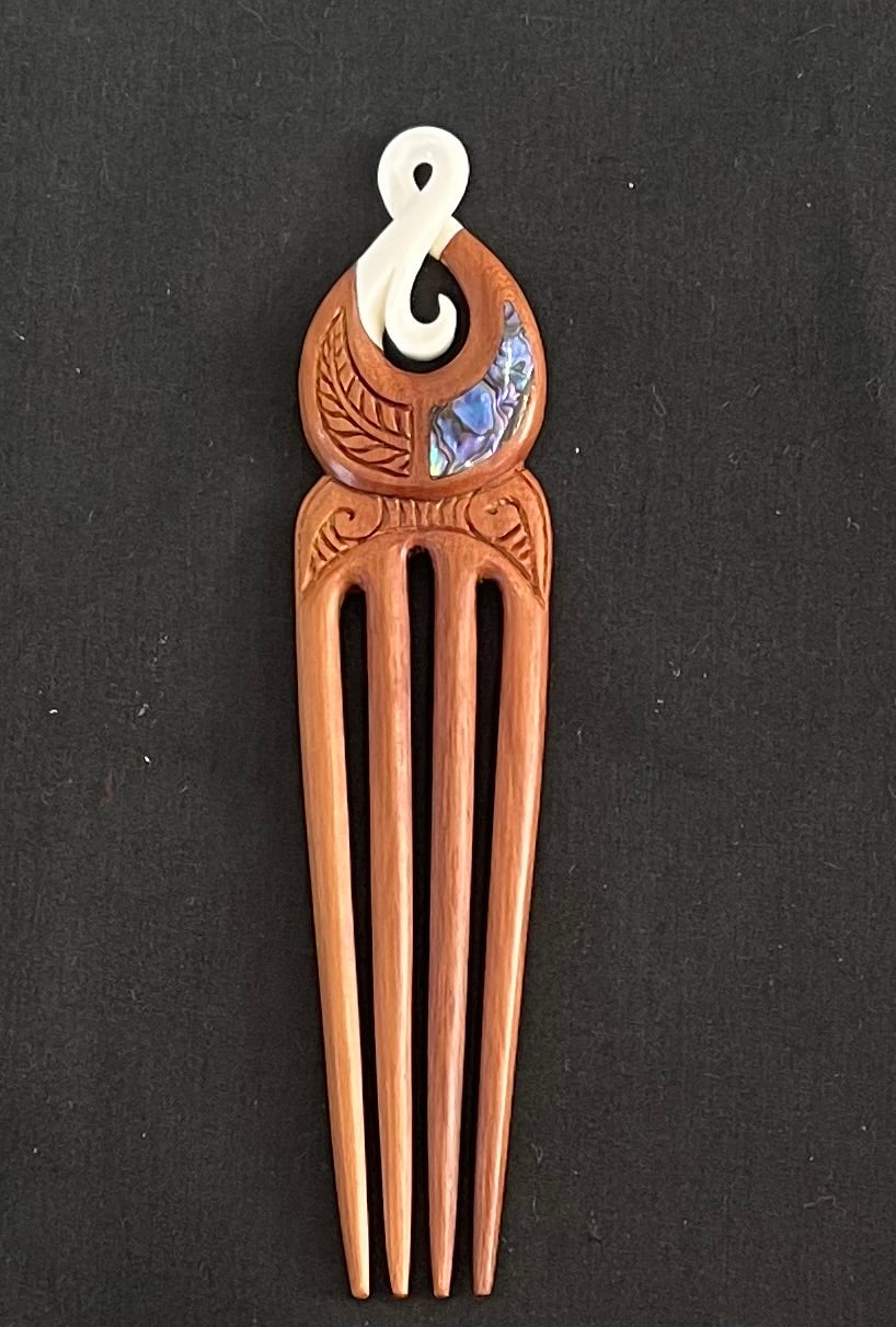 Bone wood Heru - Koru 4 Prong Small