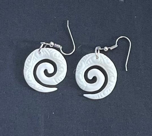 Koru - Bone Carved Earrings