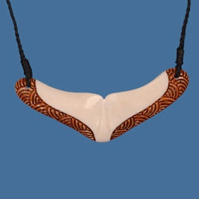 Bone Breastplate With Brown Stain - Bone Carving