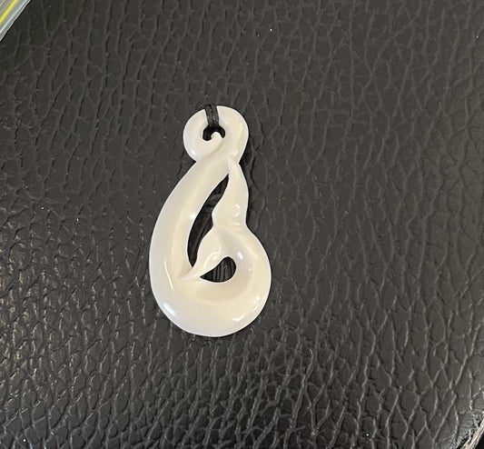 Manaia With Whale Tail Necklace - Bone Carving