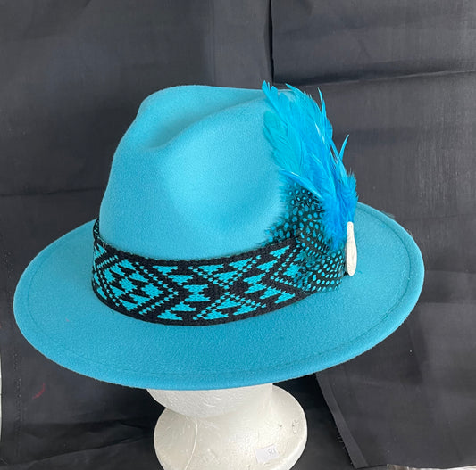 Potae - Turquoise Fedora Felt Hat