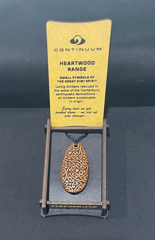 Heartwood Drop Wooden Pendant