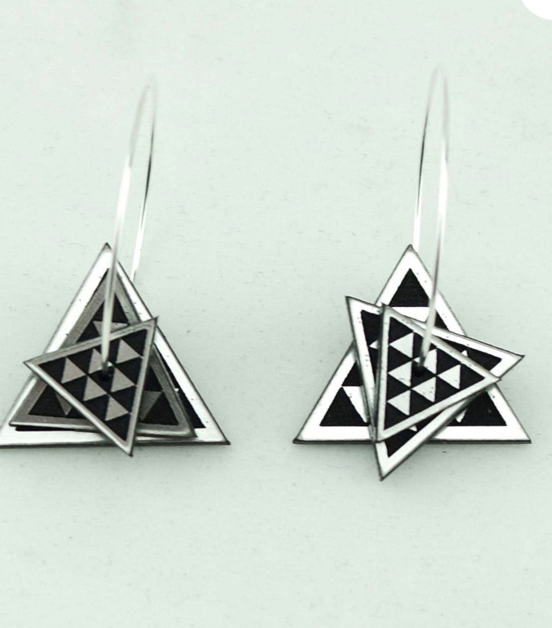 3d stacker Taniko earrings silver