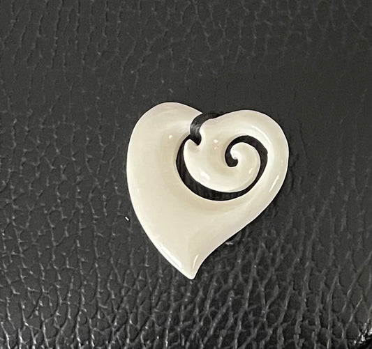 Heart Necklace - Bone Carving
