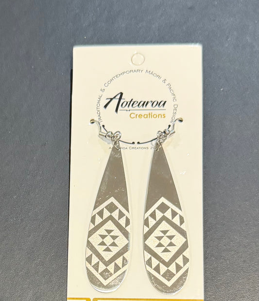 Stainless Steel Silver Drop Earrings