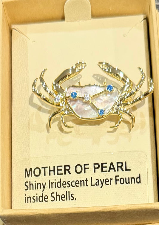 Mother of Pearl Brooch Cancer