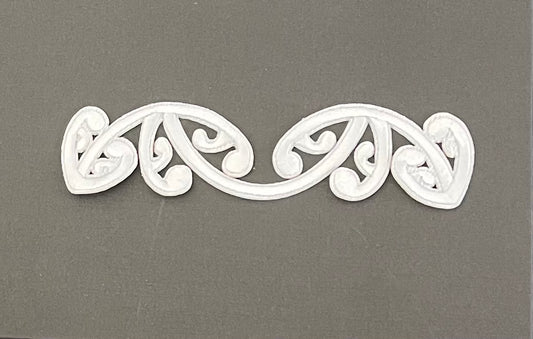 Iron on Embroidered Koru White