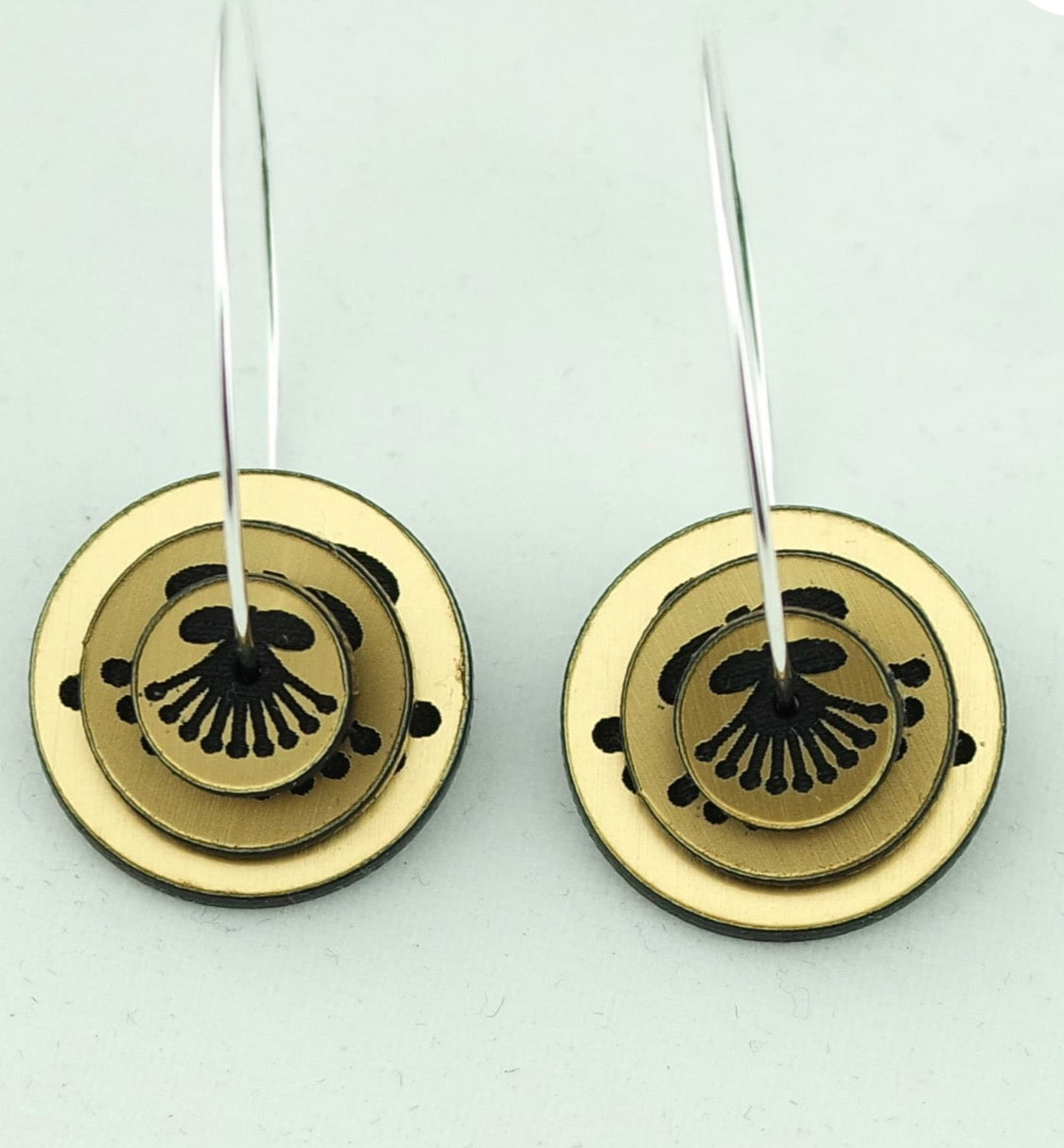 3d acrylic  stacker Pohutukawa earrings gold