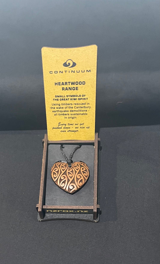 Heartwood Heart Pendant - Wood Necklace