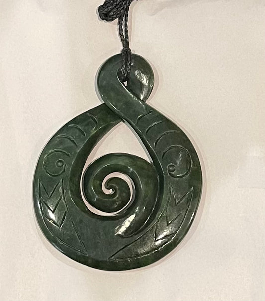 12cm long Koro twist greenstone