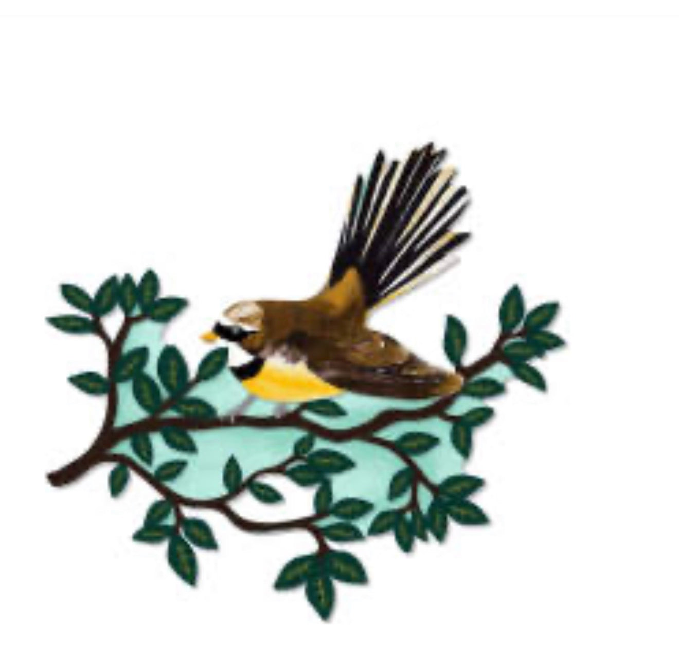 9cm NZ native magnet fantail