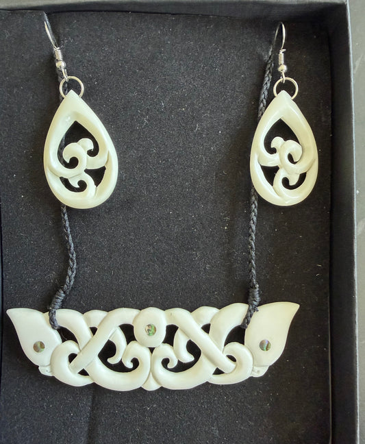 Breastplate - Bone Necklace & Earrings