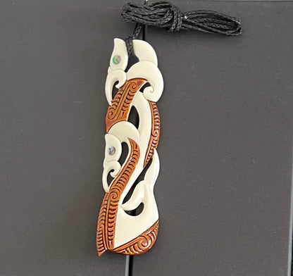 Large Manaia Necklace - Bone Carving