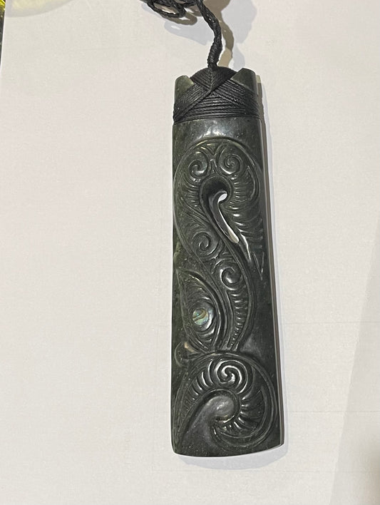 Carved Greenstone Toki Pounamu Necklace