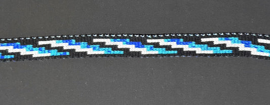 1inch paua Black and White Poutama Taniko Band