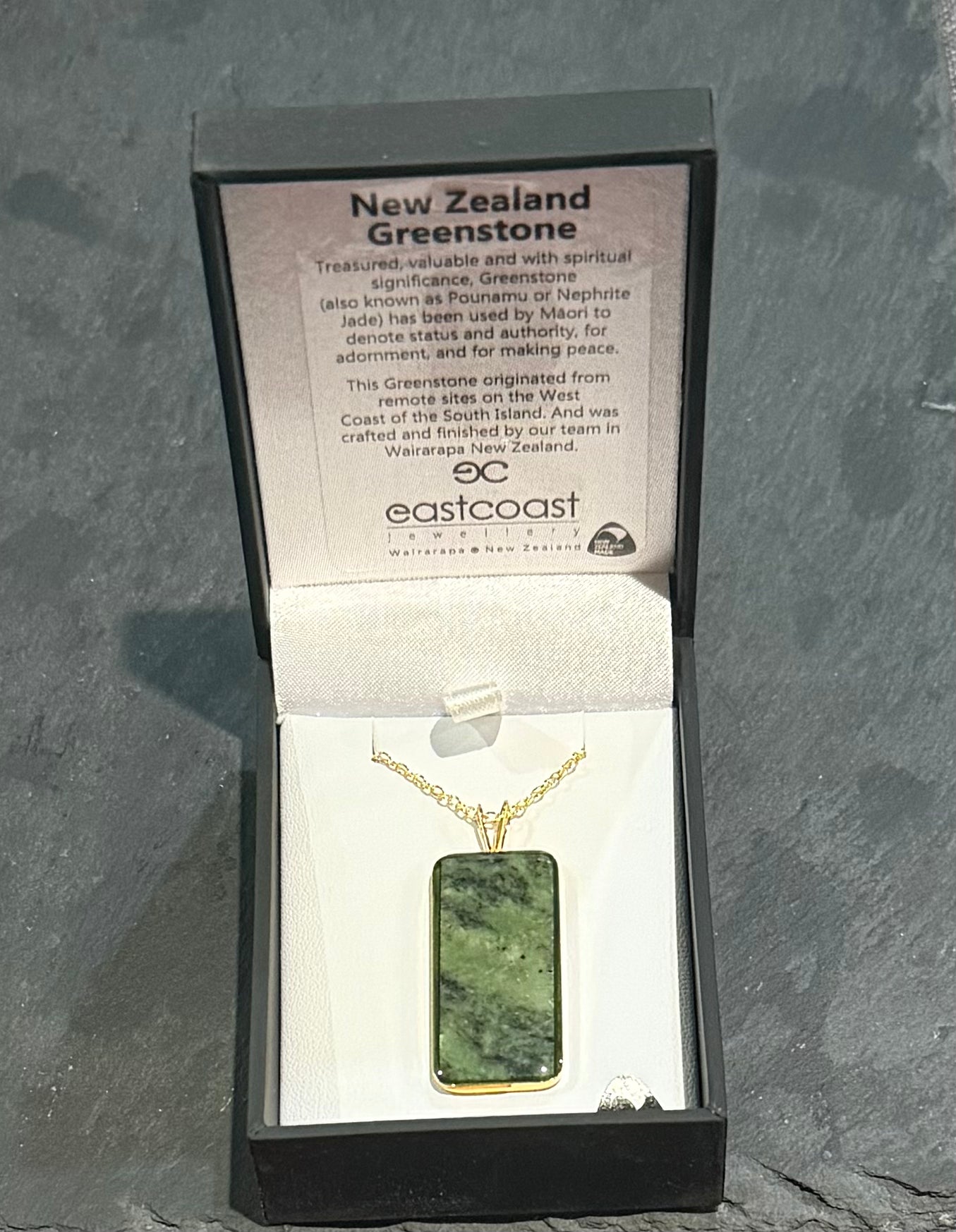 Gold backed Greenstone Necklace