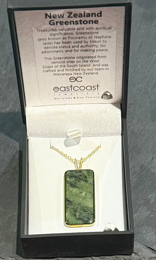 Gold Backed Greenstone Necklace