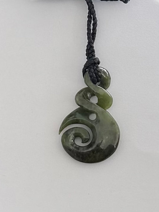 Greenstone koru twist pendant