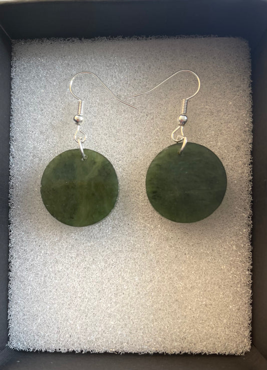 Little circle greenstone Earrings