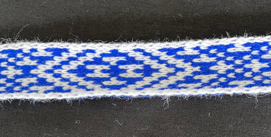 1inch white and royal blue Taniko Band