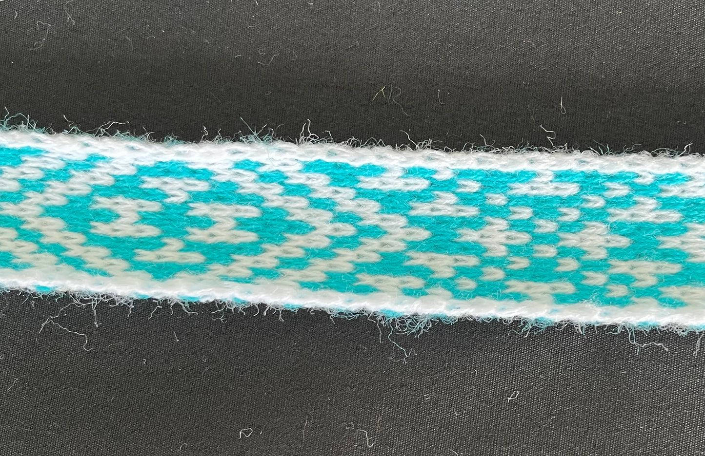 1inch white and turquoise Taniko Band