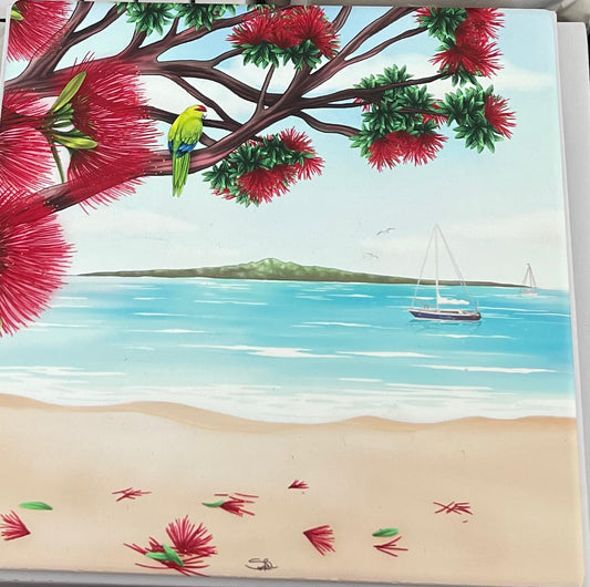 Rangitoto Island- Ceramic Wall Art