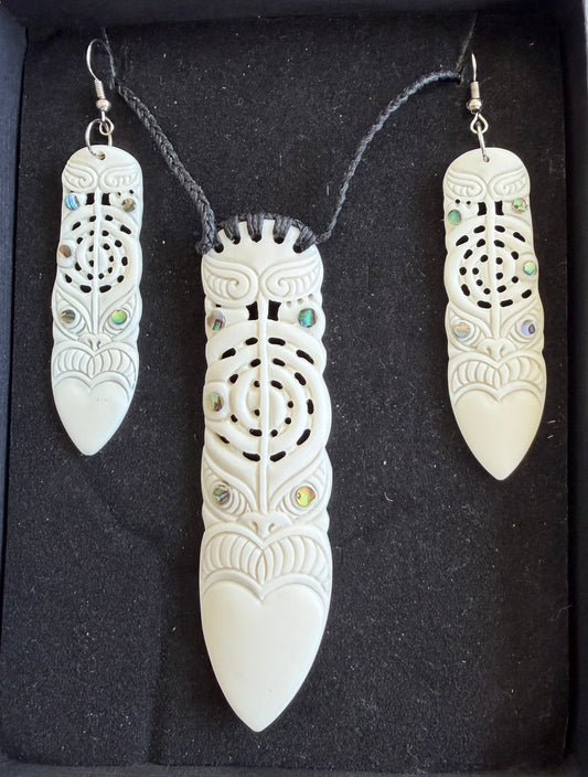 Toki Set - Bone Necklace & Earrings